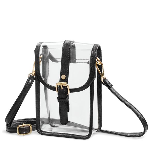 Clear Pvc Saddle Crossbody Bag Stadium Aroved Transparent Purse :< - Picture 1 of 5